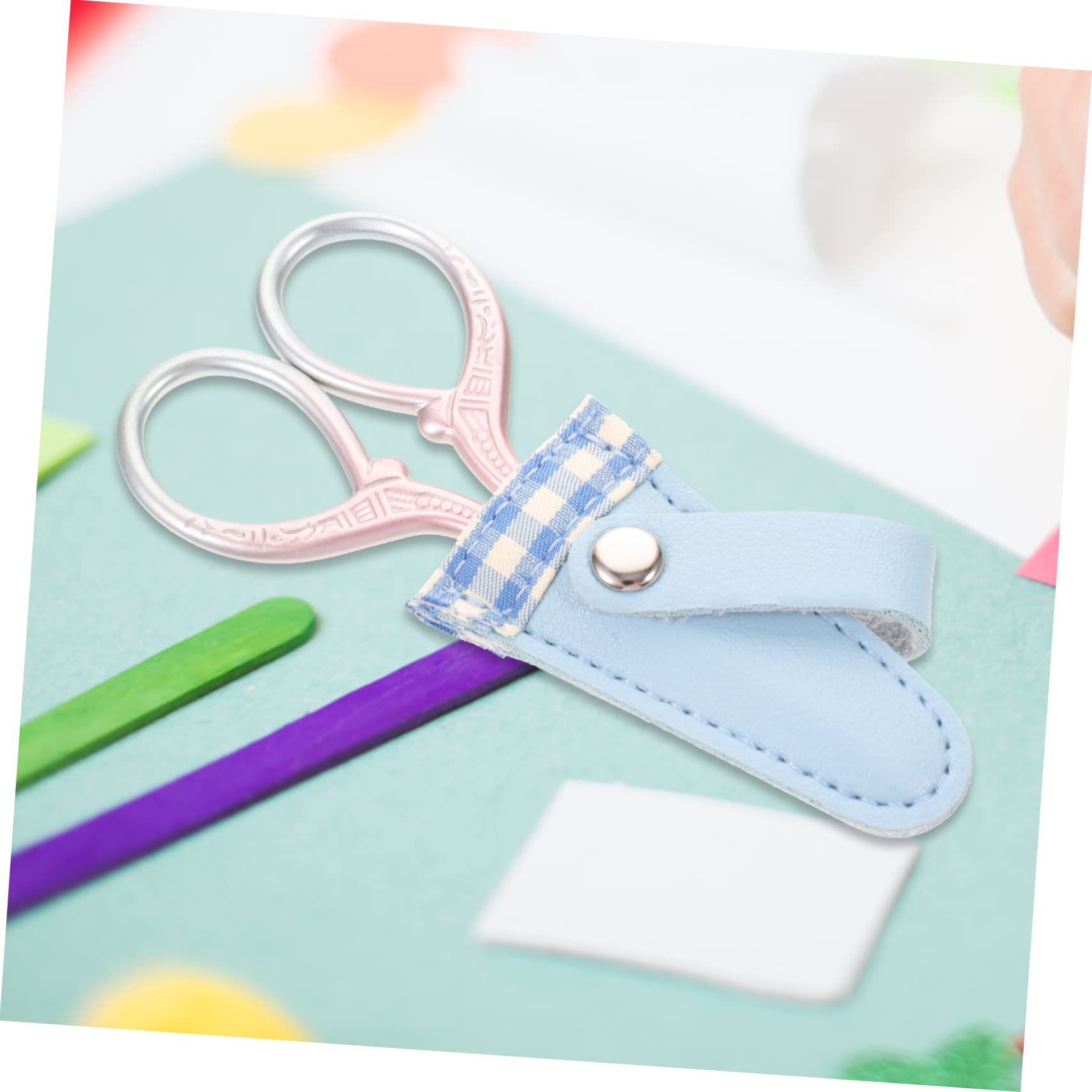NUOBESTY 5 Ensembles ensemble de ciseaux bricolage outillage outils de bricolage v machines à coudre domestiques ciseaux multi-usages pour le e housse de protection en cuir