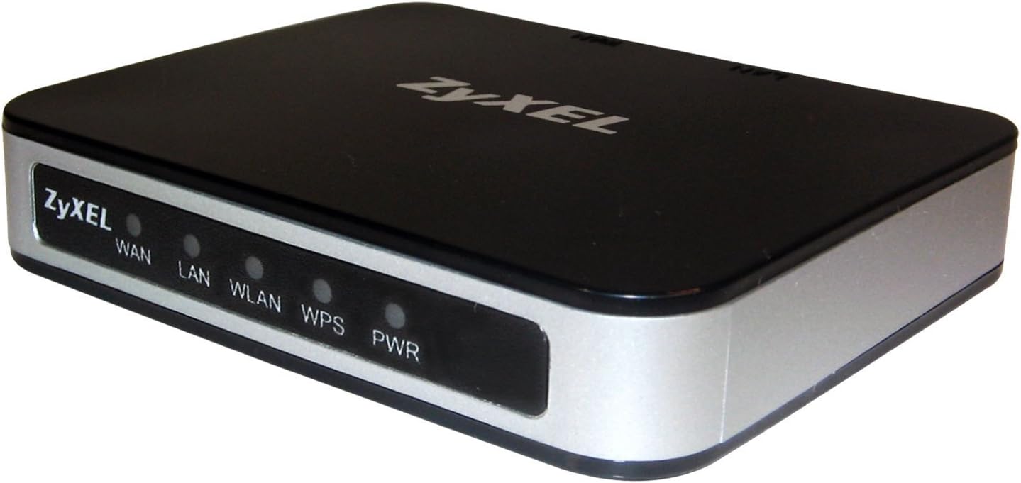 Overall view of ZyXEL MWR102 router showing its compact size and design