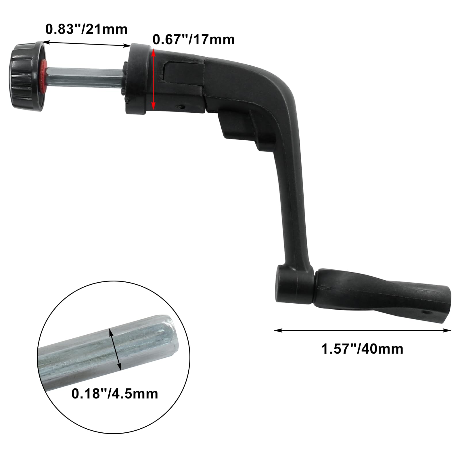 Coufce 3 PCS Plastic Fishing Reel Rotary Power Handle Black Spinning Handle Folding Rotary Knob Crank Rock Arm