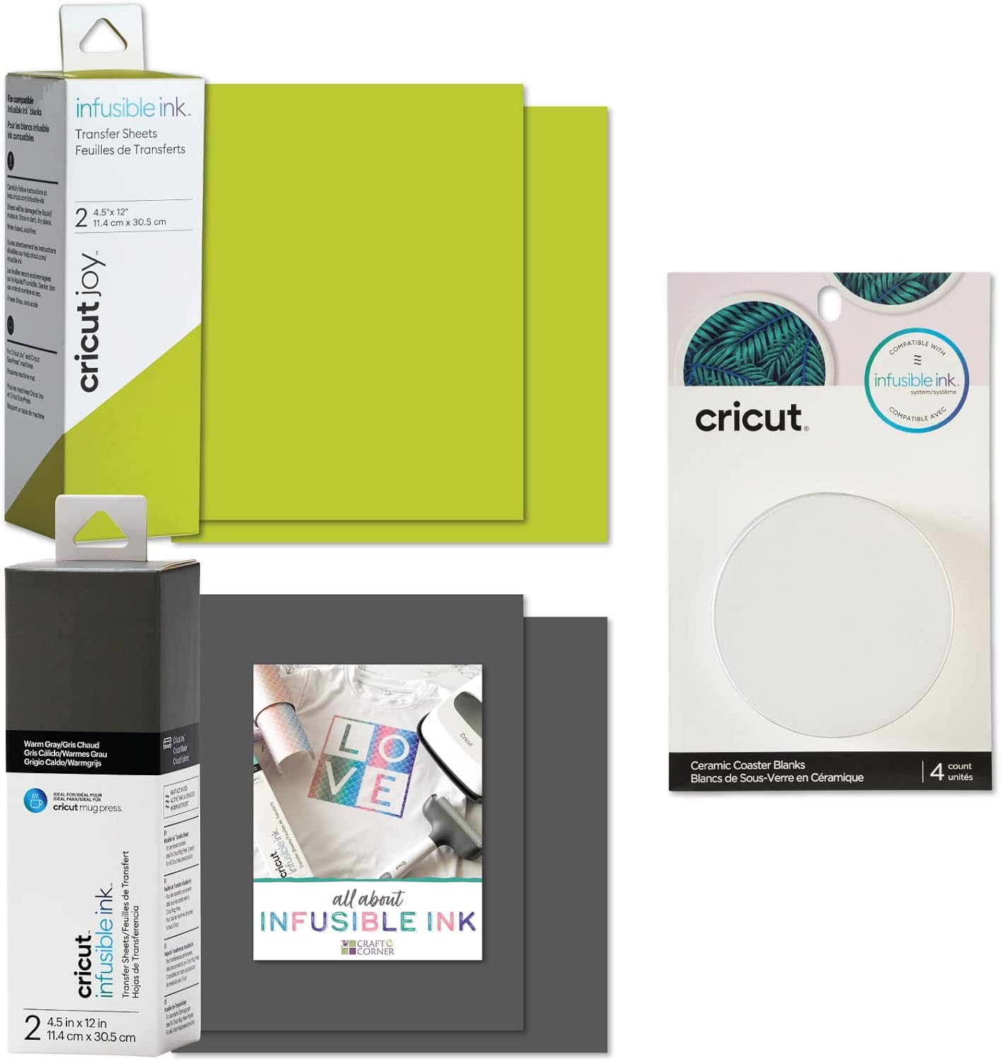Cricut Coaster Blanks with Infusible Ink Transfer Sheets Avocado and