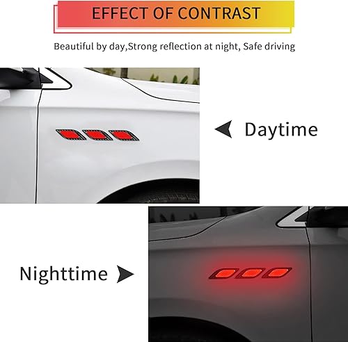 Miniatura 6 de 6 calcomanías reflectantes para guardabarros de automóvil, calcomanías de rayas de advertencia de seguridad, calcomanías de protección para