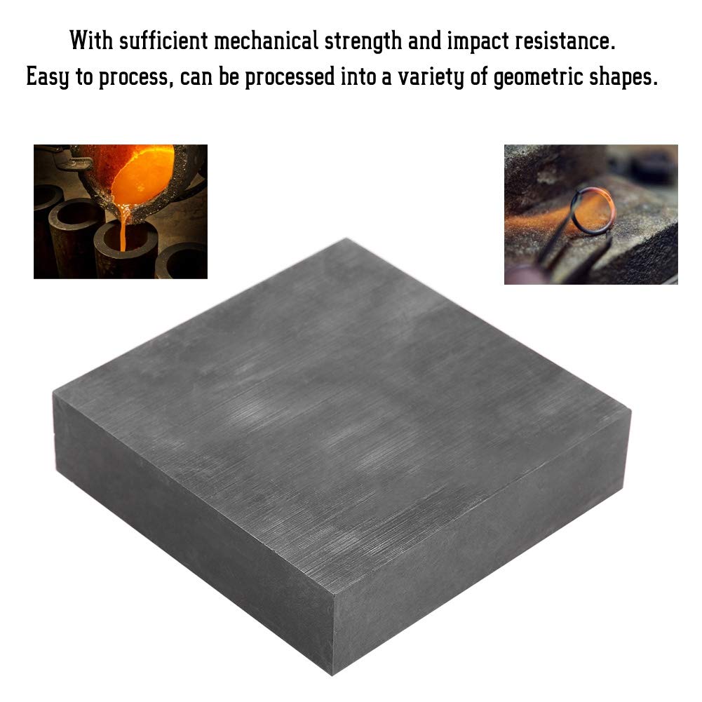 Plaque De Graphite EDM Haute Pureté, Bloc De Lingot De Graphite Pur à 99,9 %, 100 Mm X 50 Mm X 25 Mm, Idéal Pour Le Fraisage, La Fonte De Surface, Les