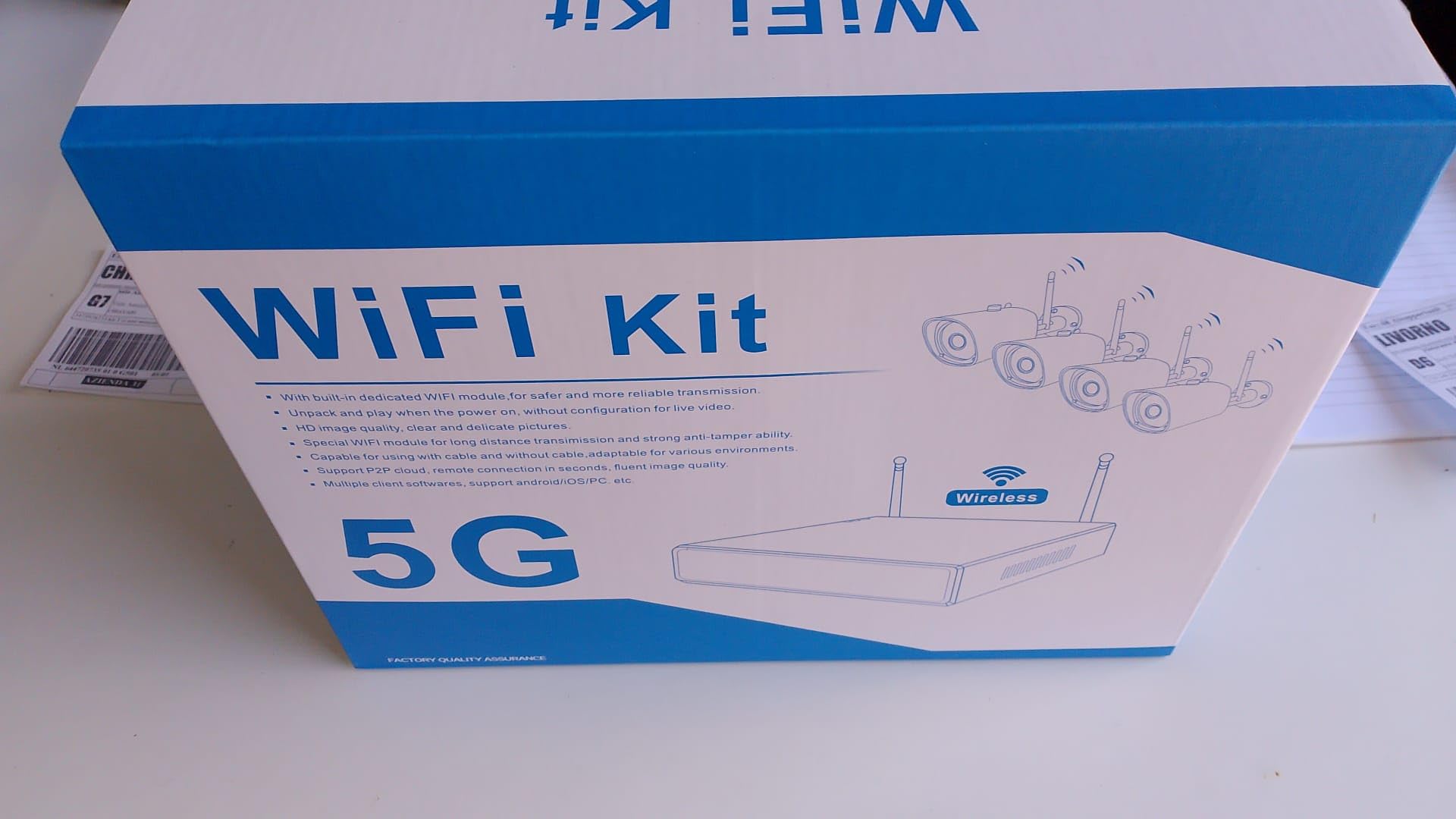 Kit Videosorveglianza Wireless Full HD 4 Telecamere WiFi Remoto IP 5G NVR LAN Generico
