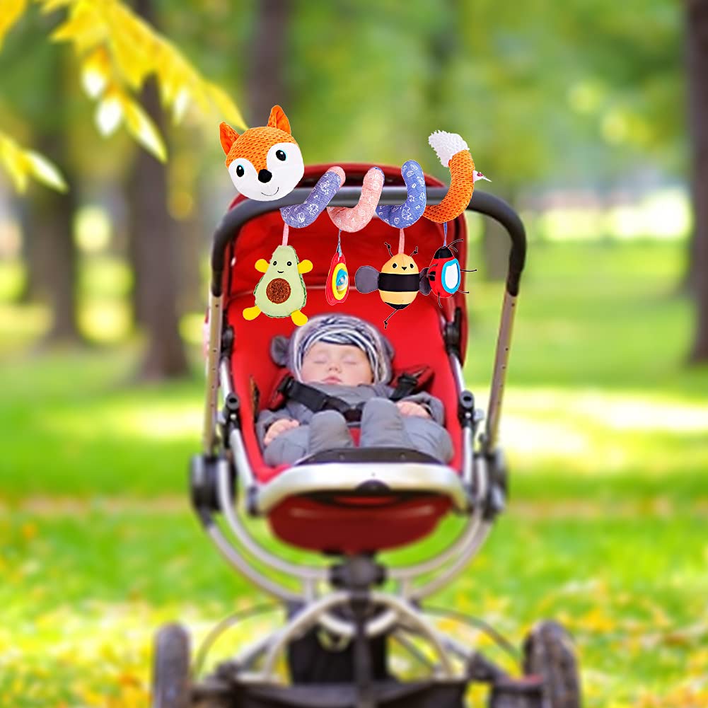 Spirale Jouet De Poussette – Hochet Suspendu Avec Sonnaille, Coloré Et Doux, Pour Bébé, Lit, Siège Auto