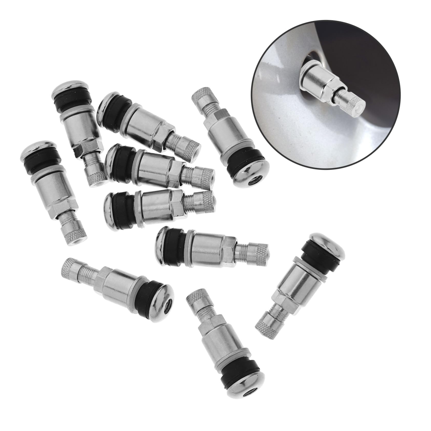 Yardwe 10 pièces Valves Tiges pour Pneus Voiture Robustes et Durables Tiges de Valve Vissables Résistantes Corrosion Compatibles Camions et Voitures Installation Facile
