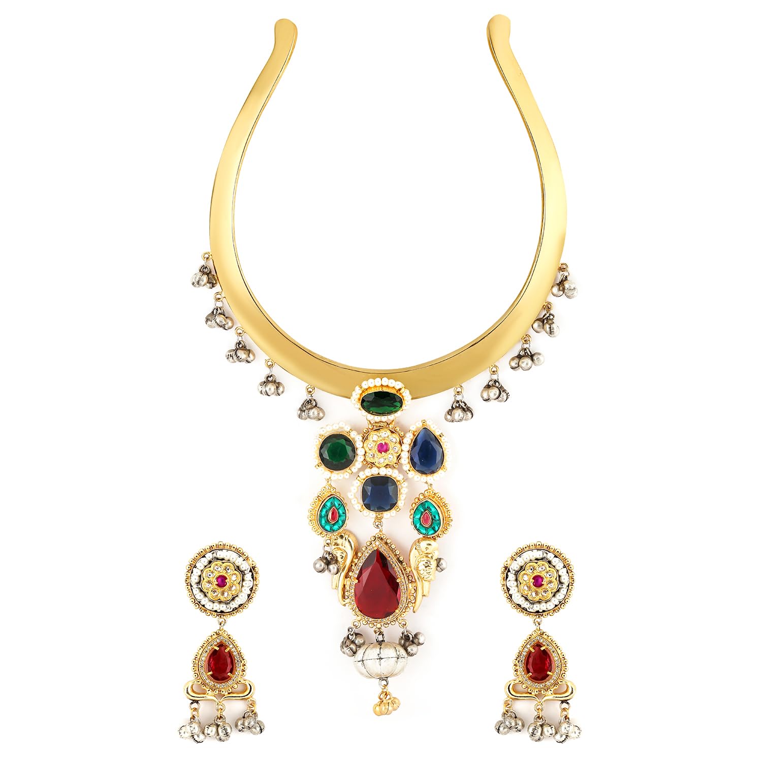 Oxidised Multicolor Necklace Set Stylish Jewellery Gift for Women & Girls-image-6