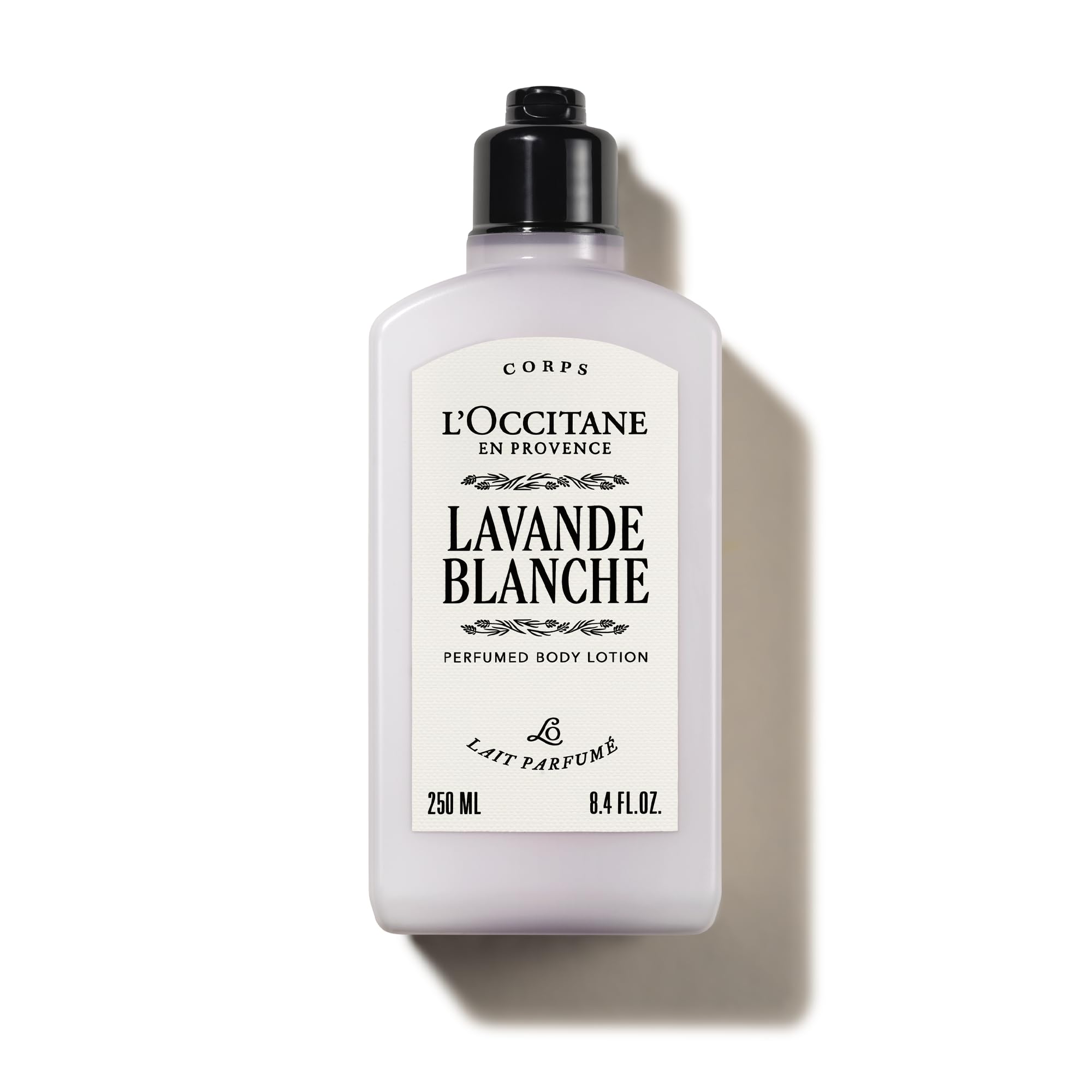 L'OCCITANE - Lavande Blanche (White Lavender) Body Lotion - 250 ml - Musky, fresh and delicate fragrance - Made in France