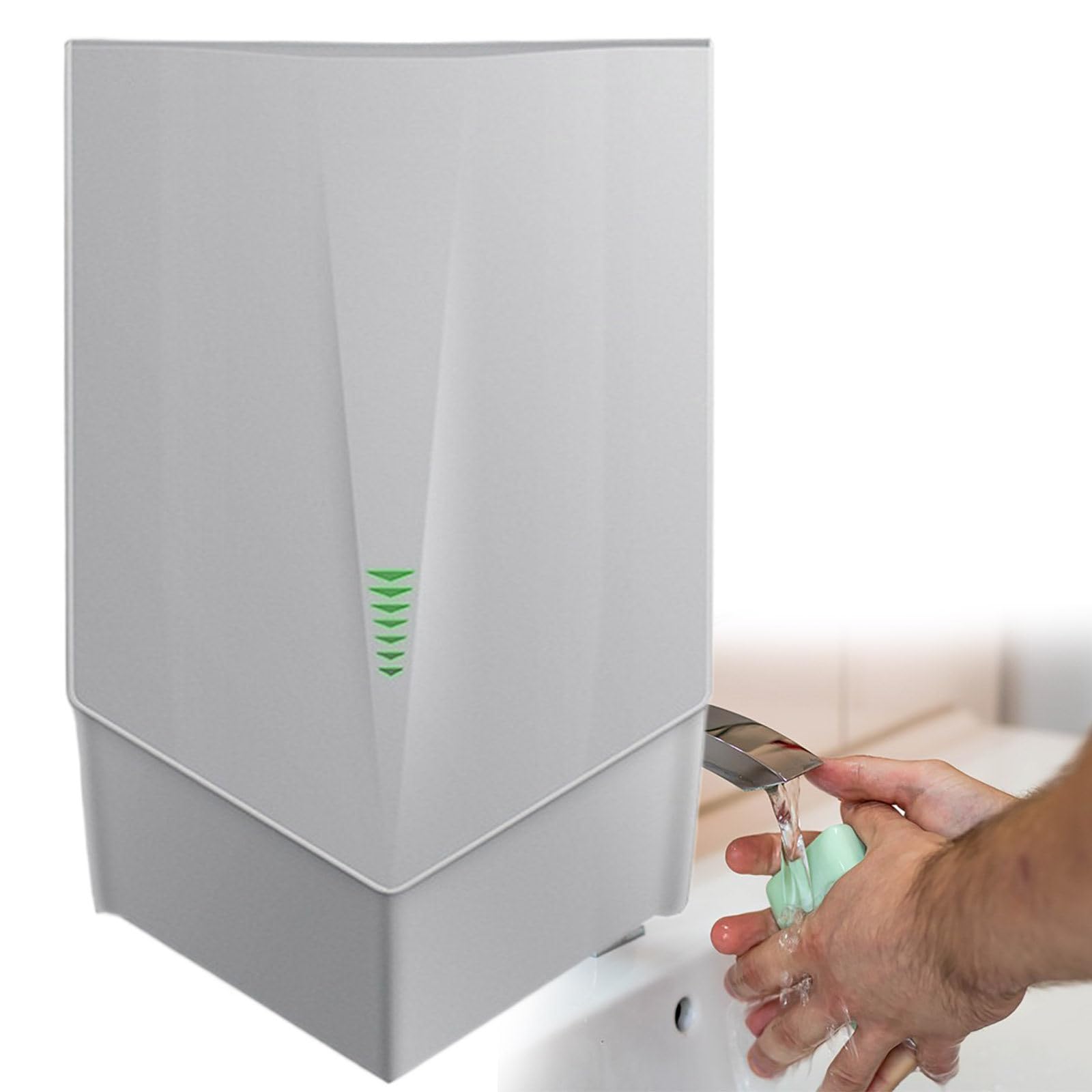 Beachtiful Silver High Speed Hand Dryer, Electric Automatic Induction Hands Drying Device With 94M/S Wind Speed, Household Hotel Commercial Hand Dryer For Toilets,