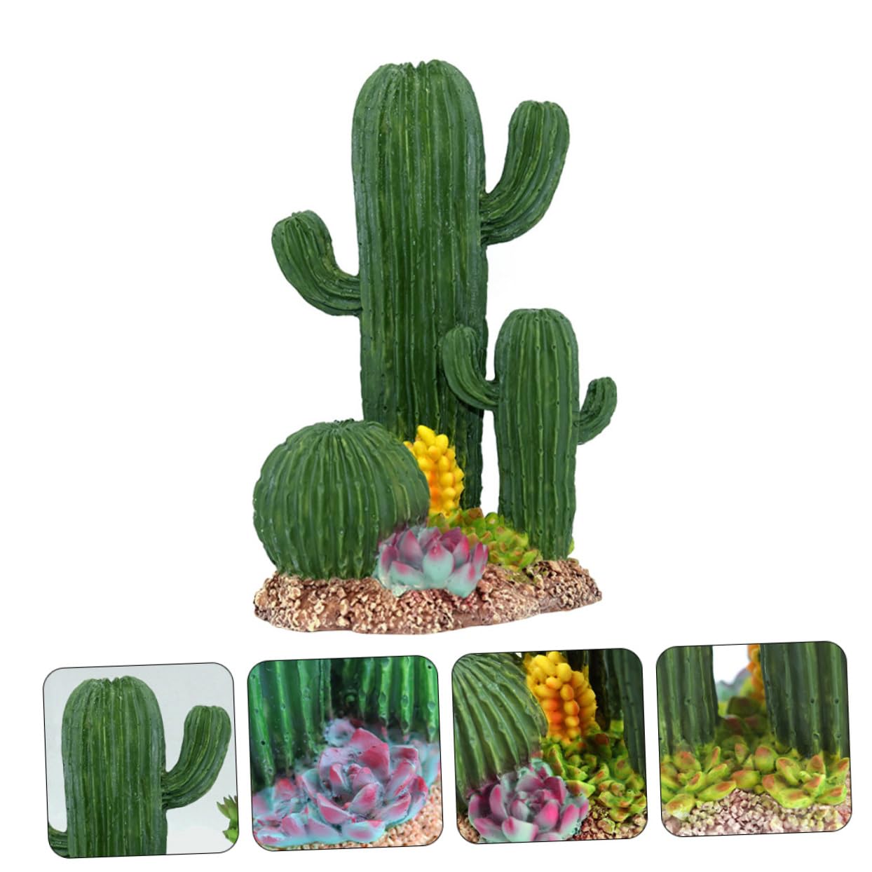 DOITOOL Decoración de Cactus para Terrario Caja de Reptiles Plantas para Reptiles Adorno de Cactus Vívido Decoración Paisajística para Terrarios Su Hábitat