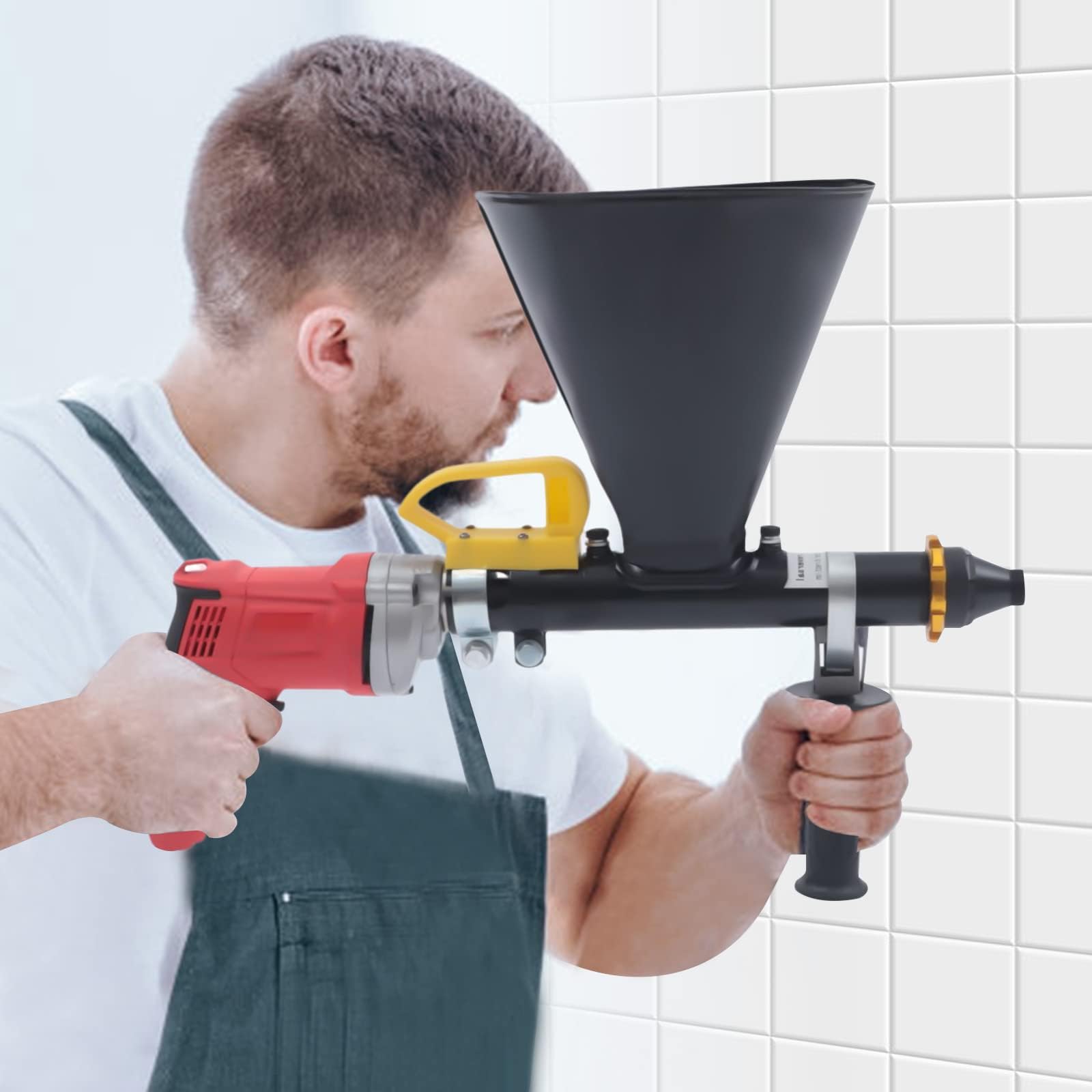Elektryczny pistolet do fug, 700 W, do fug, cementu, zaprawy, z 2 dyszami, do zaprawy cementowej