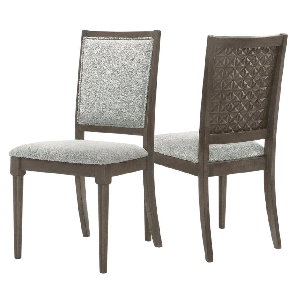 Polyester-Upholstered Mid-Century Modern Dining Side Chair Set of by Furnifact – Wood, Brown, Pack of 2