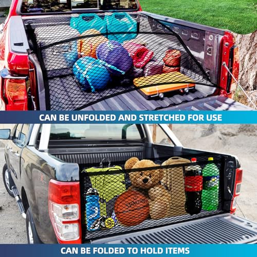 Menintog CARGO NET For Pickup Truck Bed, Highly Elastic Truck Cargo Net thumb #4