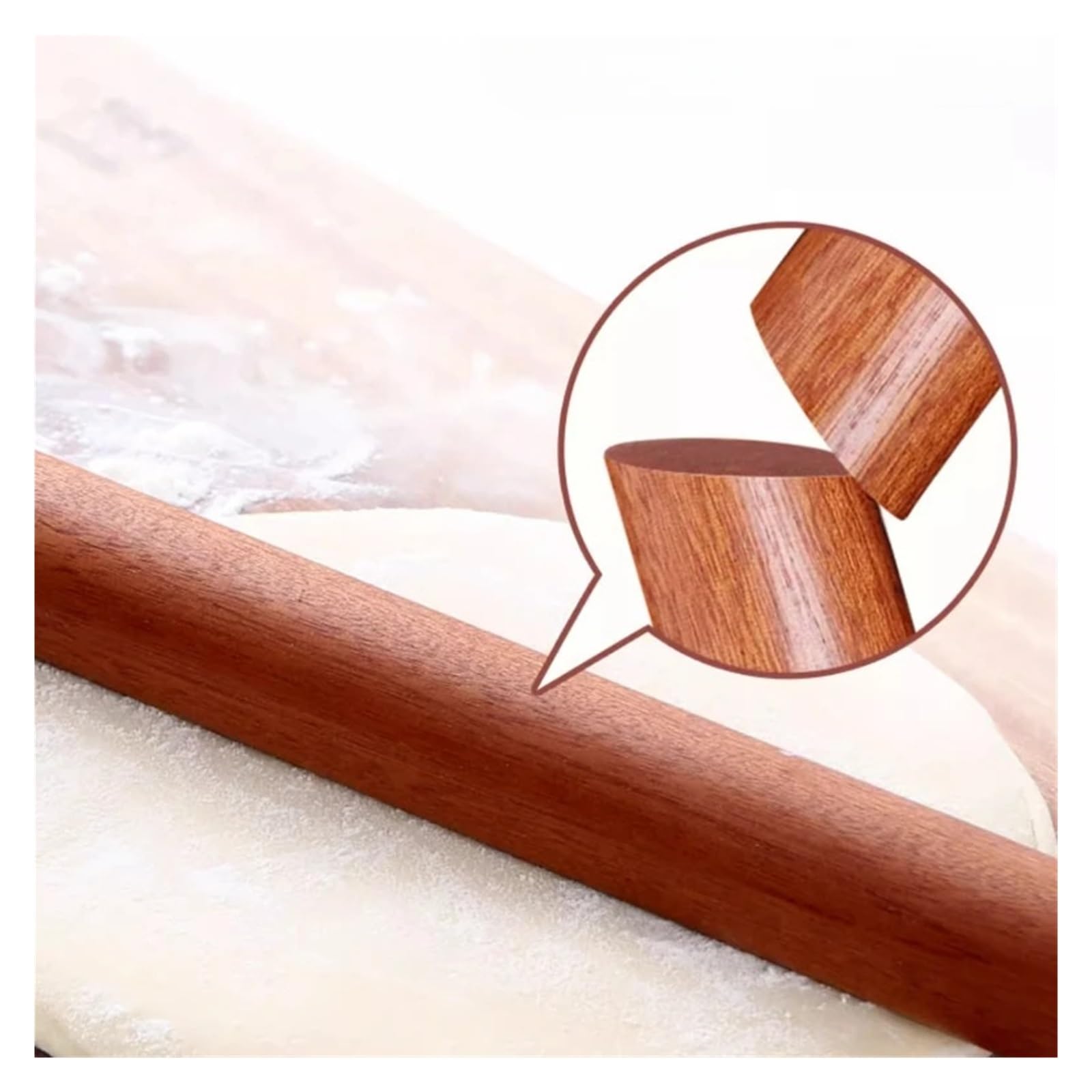 Mattarello in legno massello, rullo for pasta esteso, strumenti da forno for pelle e crosta di gnocchi(QT0674 25x3.2cm,2pcs)