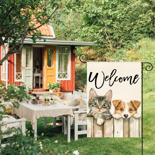 Drapeau de jardin chat et chien double face résistant aux intempéries - 3