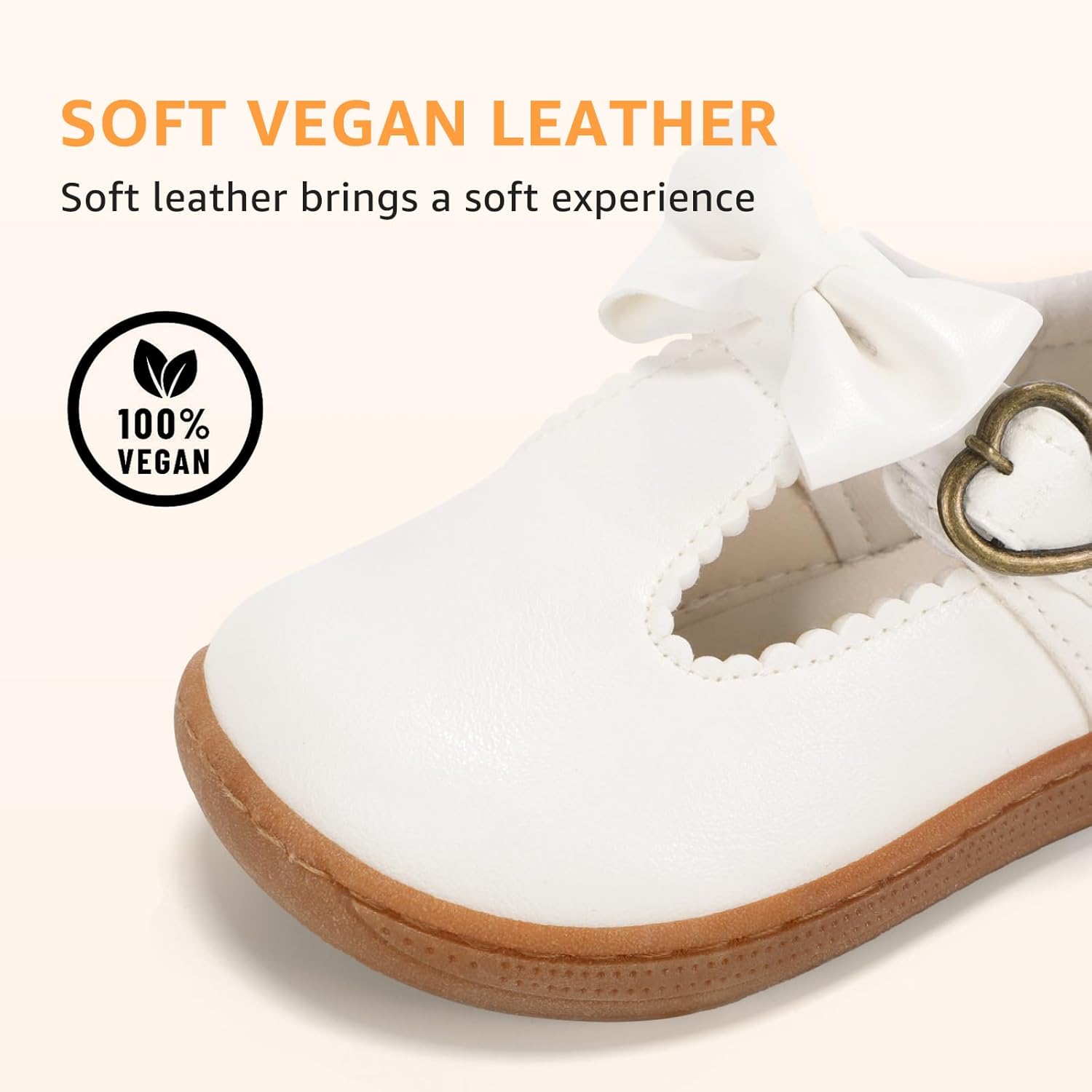 STQ Toddler Girls Dress Shoes Wide Toe Box Mary Jane Flats Zero Drop T Strap Ballet Wedding Flower Uniform School Shoe with Non-Slip - Image 7