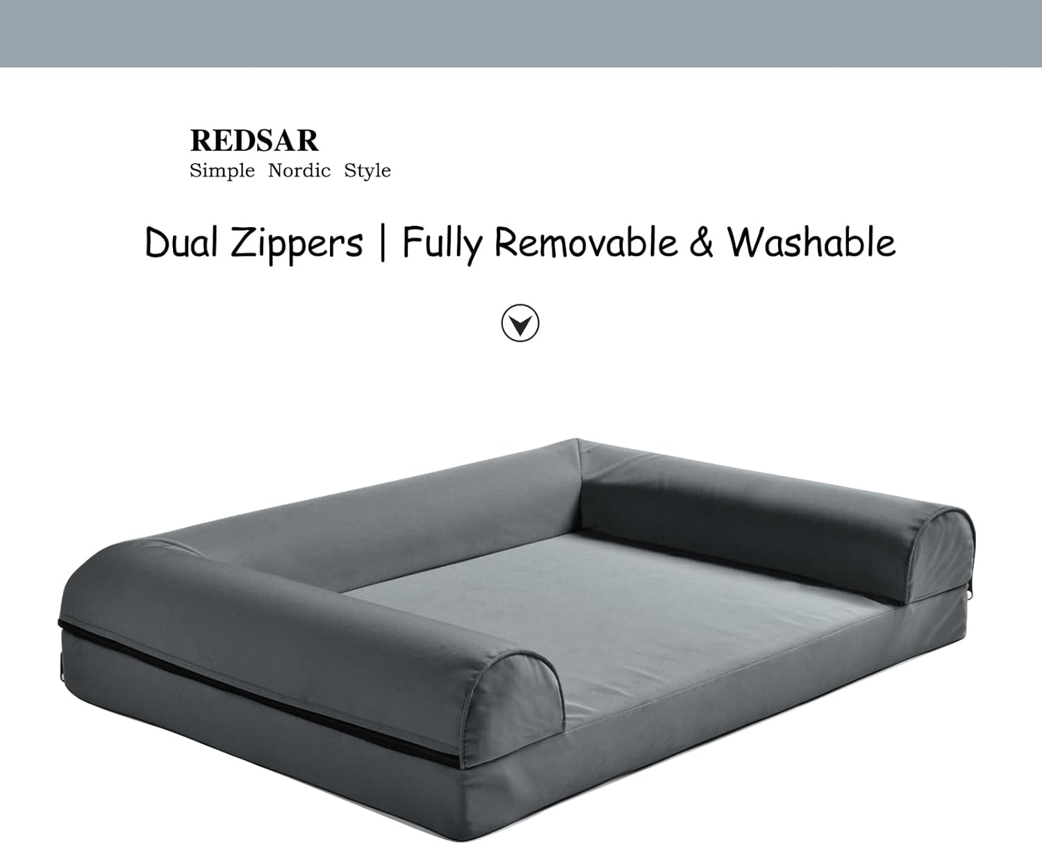 Dog Bed for Large Dogs Chew Resistant & Orthopedic, XL Size Compressible Sofa Bed with Removable Washable Cover, for Labrador, Golden Retriever, Husky, German Shepherd (Grey)