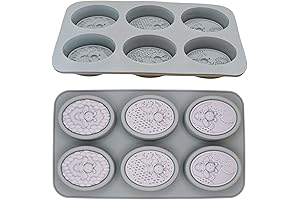 2-Pack 6-Cavity Silicone Mold for Honeycomb Chocolates, Candies, Lotions, and Soaps