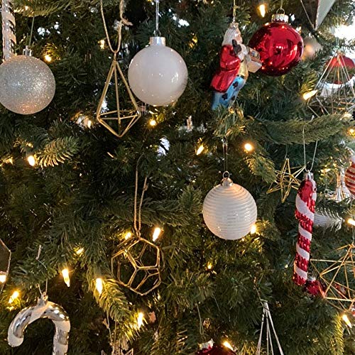 Set Of 8 Gold Boho Geometric Decoration Christmas Ornaments, Gold Decor For Christmas, Wedding, Bachelorette Party, Hanging Boho Brass Wire Diamond Shape Decorative Set, Air Plant Holder, 3 Inch #TOP4