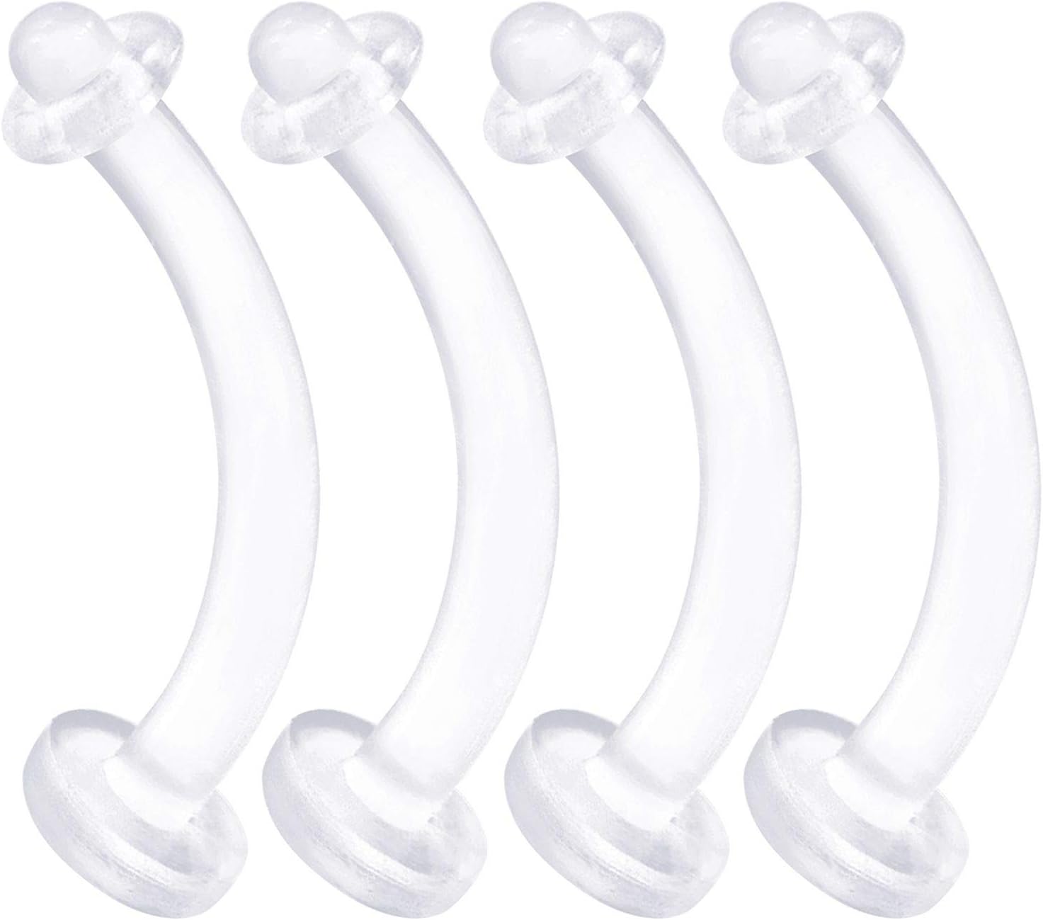 Flexible Acrylic Clear Belly Button Ring Retainer 14 Gauge Navel Bar Earrings Piercing Jewelry See More Sizes