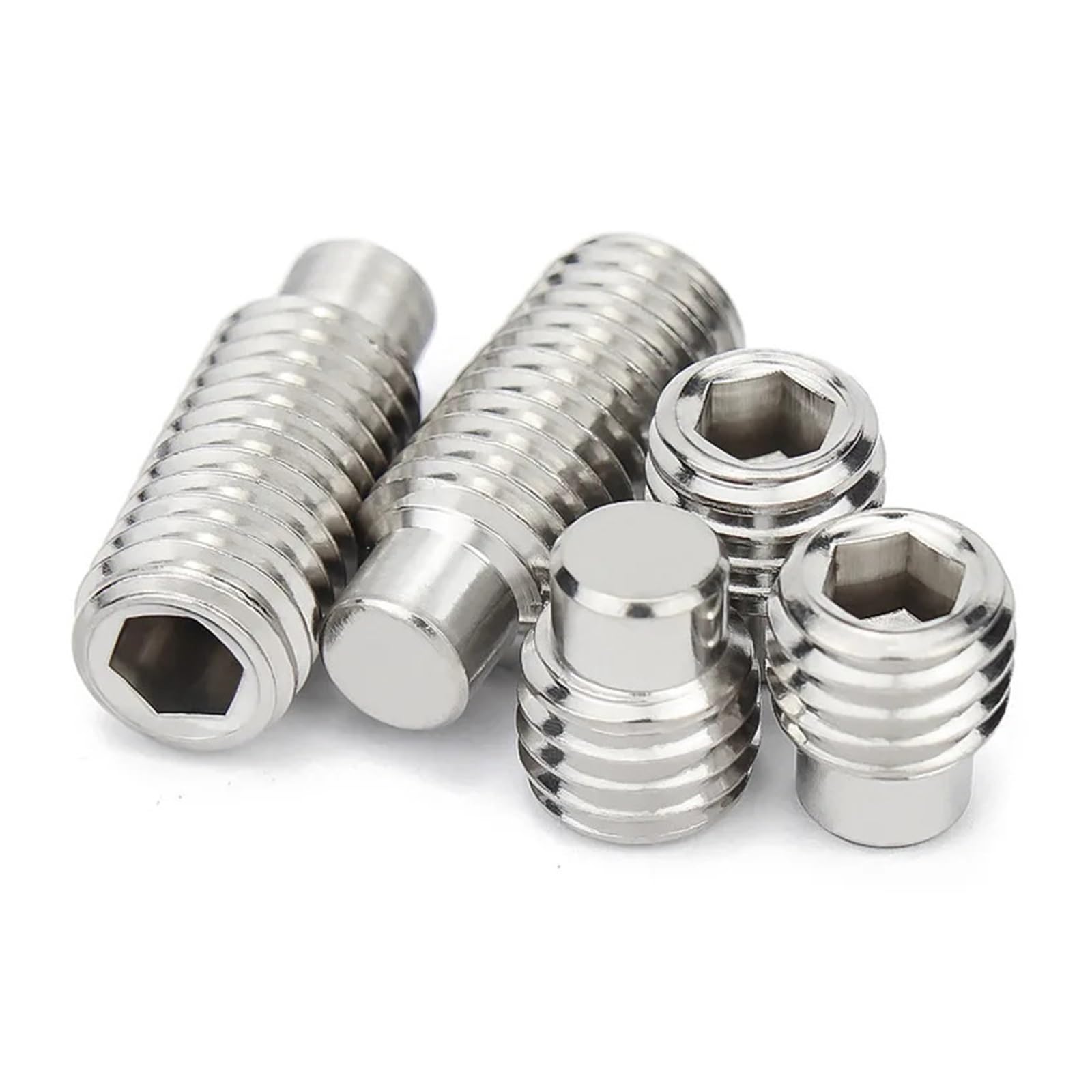 Tornillos de cabeza hueca Llave Allen Juego de 5 tornillos de fijación hexagonales de acero inoxidable 304 con extremo convexo.(35mm)
