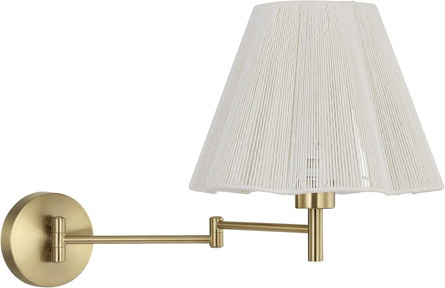 Savoy House 9-6082CP-1-127 Rosa White Scalloped String Wall Sconce with Adjustable Arm by Breegan Jane, 1-Light 60 Watt, 15" H x 13" W, Noble Brass