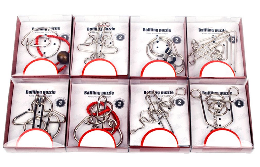 24 Piezas Juguetes Mágicos de Alambre de Metal Set - 3D Rompecabezas Brain Teaser Puzzle - IQ Inteligencia Juguete Educativo - Juego Niños y Adolescentes