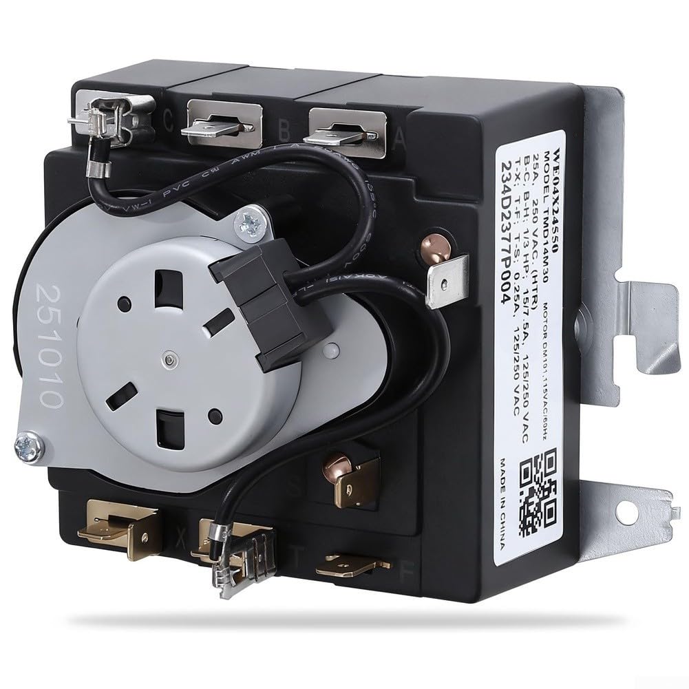 Repuesto de temporizador de secadora de marca de electrodomésticos compatible con We04x24550 We4m527, unidad de control de precisión blanca y gris para ciclos de secado fiables, fácil instalación