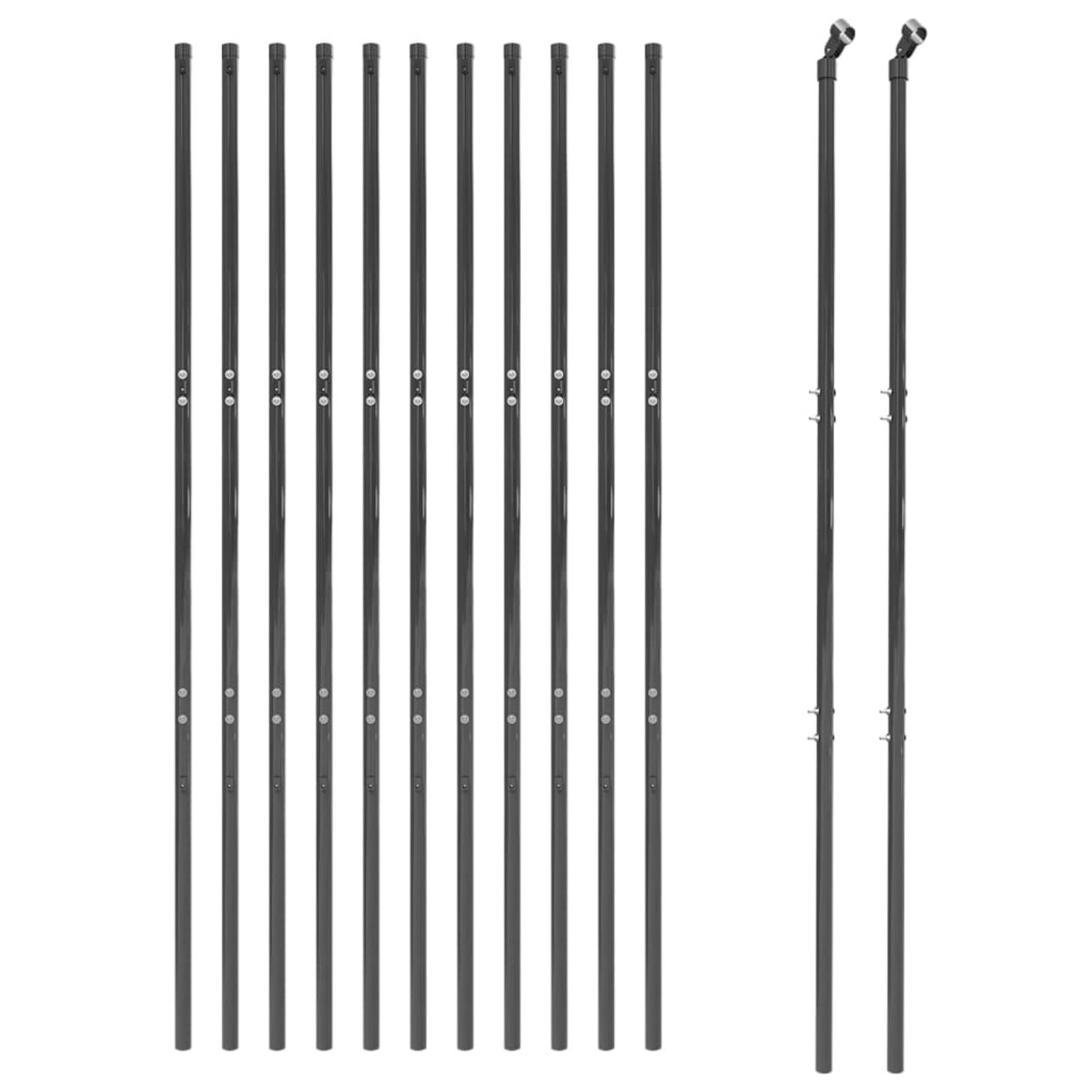 Homgoday Cerca de Alambre de Acero galvanizado Gris Antracita 2,2x25 m, Valla de Malla, Tensión Cerca Alambrada, Malla Metálica para Plantas y Animales, múltiples usos Tipo 1
