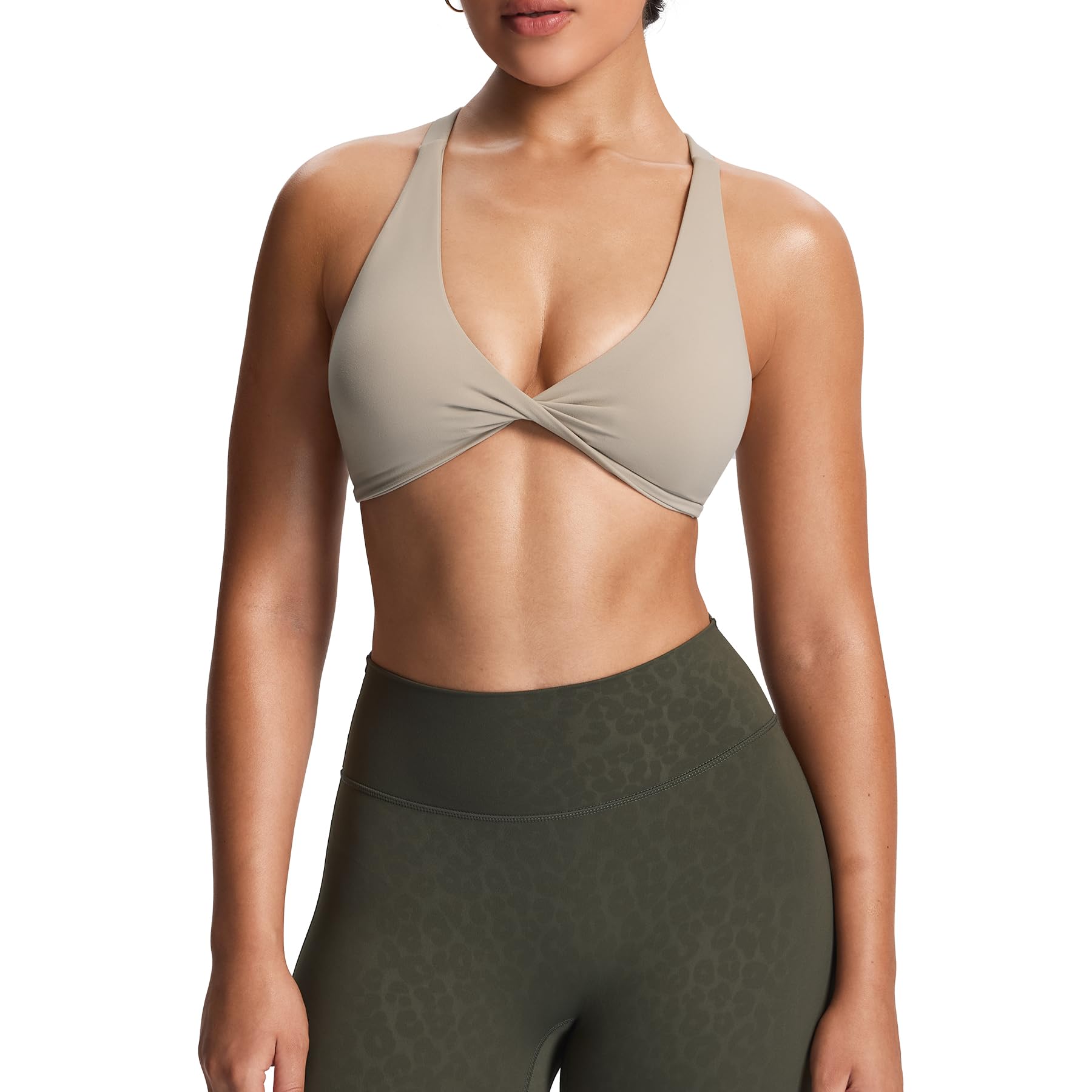 Aoxjox Women's Workout Sports Bras Fitness Satara Low Impact Bra Yoga Crop Tank