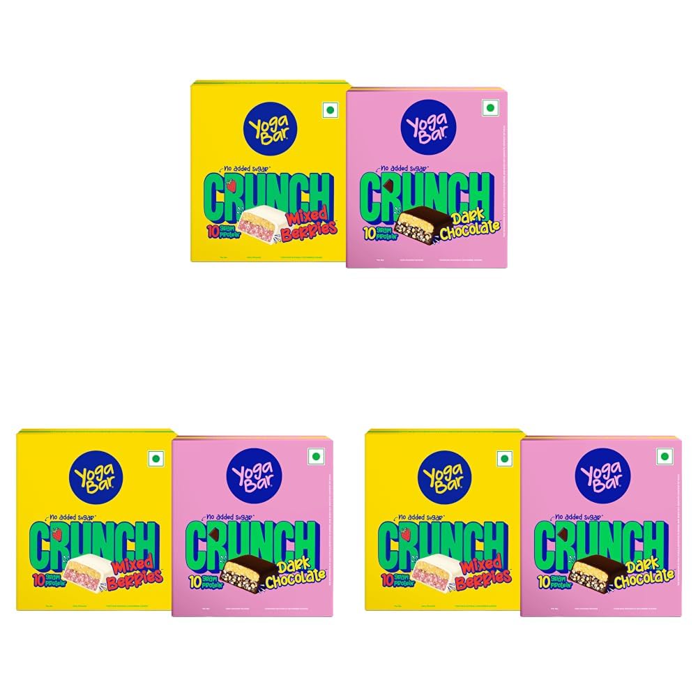 Yogabar Crunch Mixed Berries Protein Bar | No Added Sugar | 10g Protein | High Fibre | Gluten Free Snack | 50g each, Pack of 1 — Amazon image 21