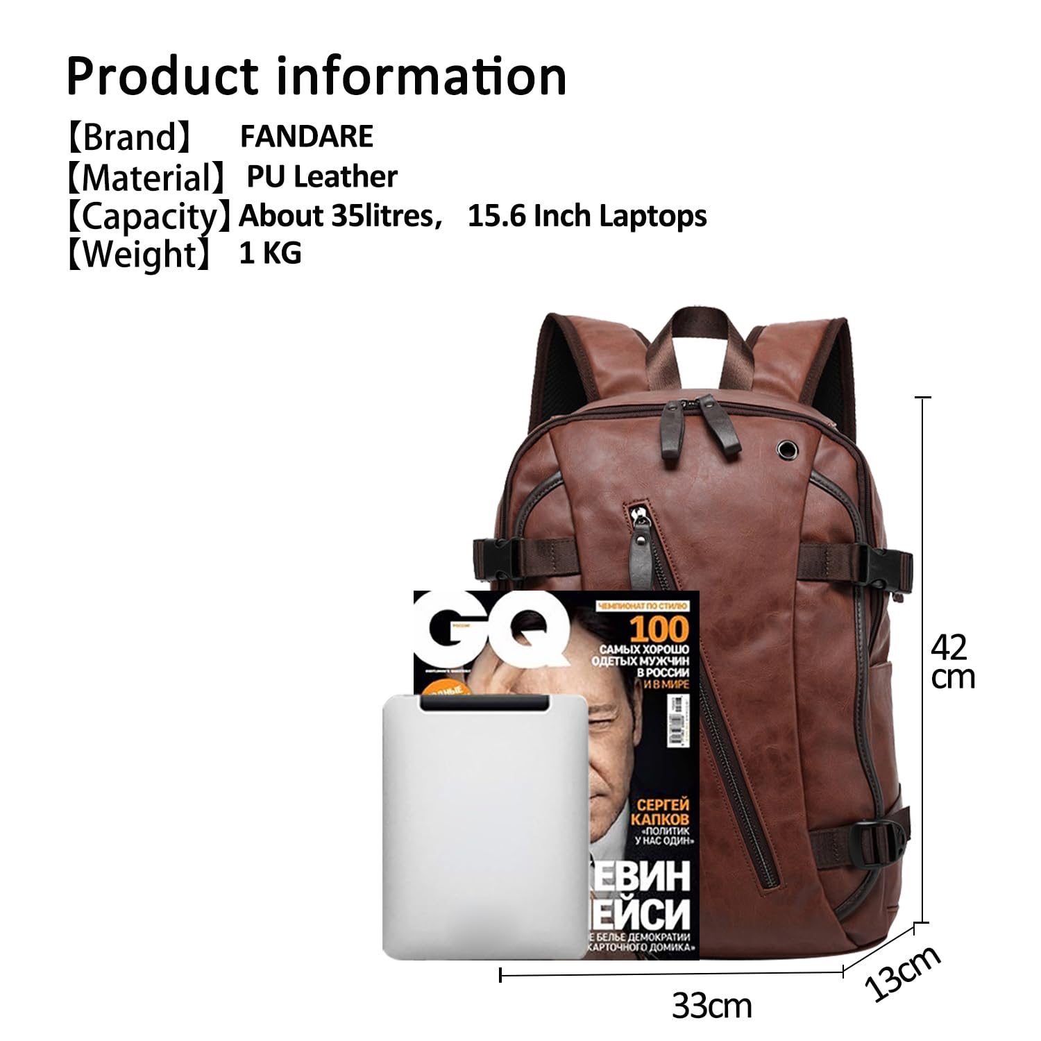 FANDARE Unisex Rucksäcke Schulrucksack Herren Damen Schultasche Junge Mädchen Wasserdicht Schulranzen Teenager Tagesrucksack Reise Daypacks Laptop-Tasche Outdoor Camping PU Pack