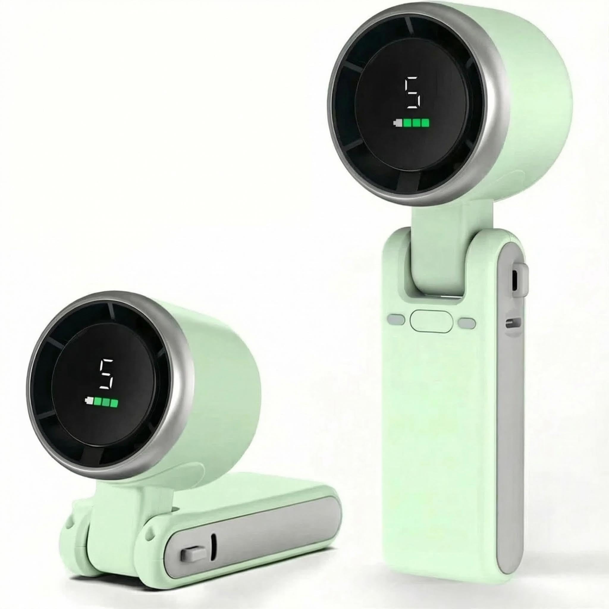 Ventilateur portable rechargeable 3 en 1 vert avec autonomie 12h pour l'été