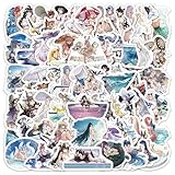 60Pcs Anime Girl Stickers for Water Bottles,Waterproof Kawaii Hot Girl Stickers for Teens,Cartoon Sexy Lady Decals for Laptop Hydroflask Scrapbooking Journaling (Blue)