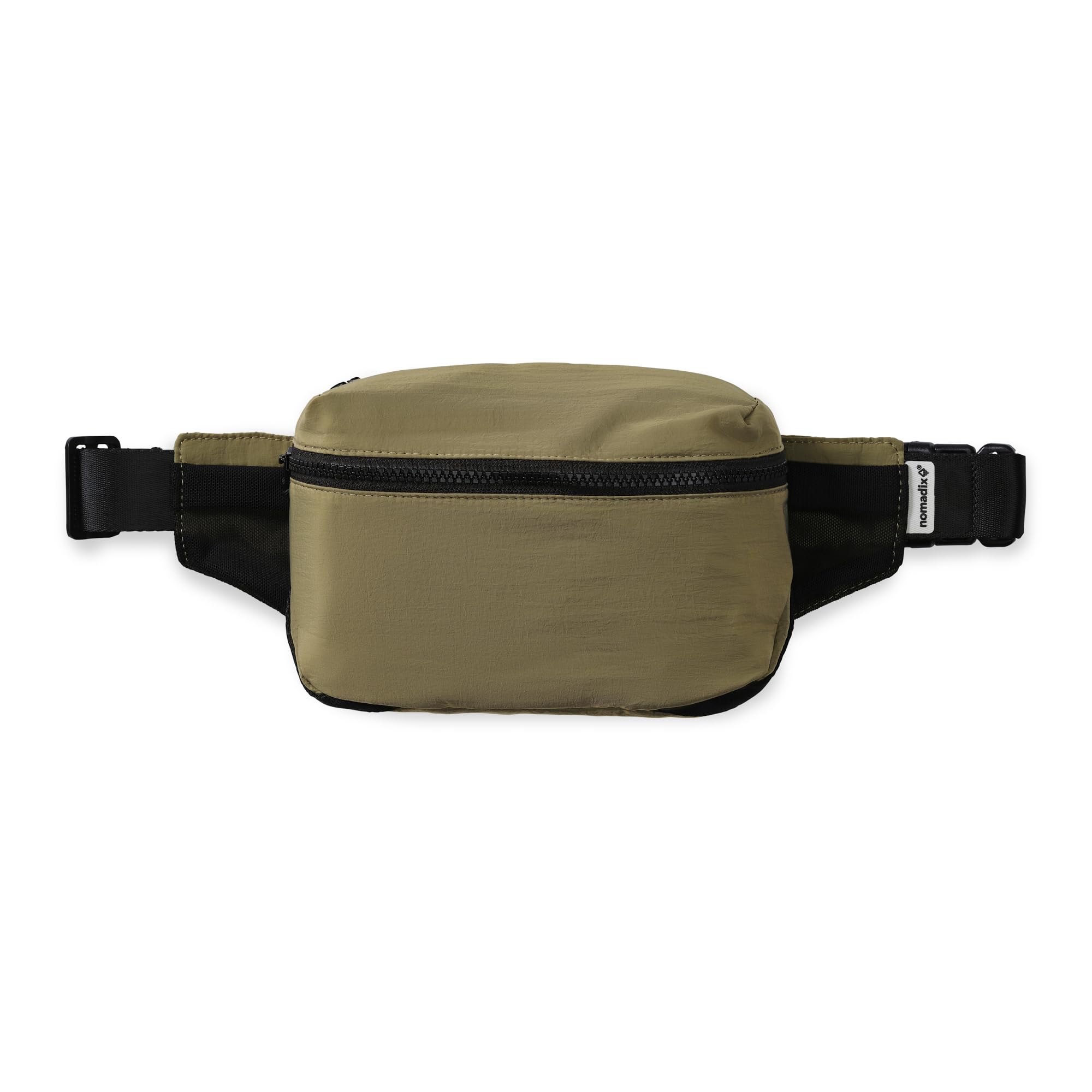 Nomadix Bauchtasche, leicht, recyceltes Nylon, verstellbare Hüft- und Umhängetasche, wasserabweisend, 2 l Fassungsvermögen, 7,6 x 15,2 x 22,9 cm, versteckte Sicherheitstasche und Schlüsselclip