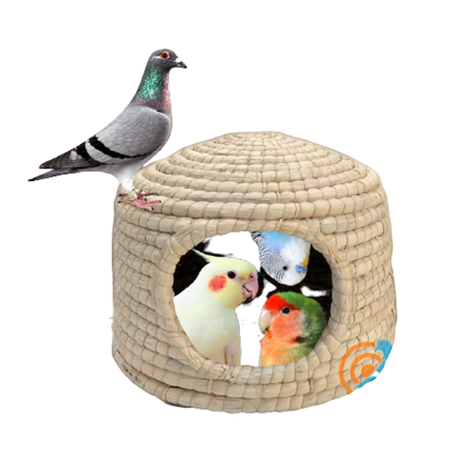 Nidos para PáJaros Nido de un pájaro Tejido de cáscaras de maíz, Paloma, hábitat de cría de Loros, jardín al Aire Libre Patio pájaro Nido (Size : 25x20cm)