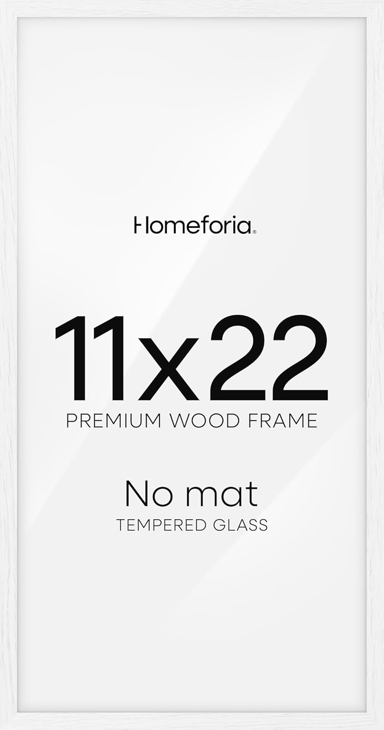 Homeforia 11x22 White Wood Frame, Oak Look, Glass