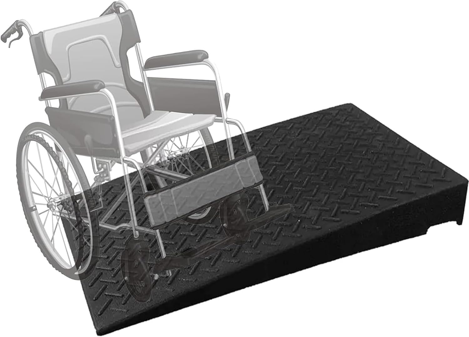 4-9 inch Rise Rubber Threshold Ramp Safety Non-Slip 39in Depth Wheelchair Ramp Rubber Threshold Transition Ramps for Driveway Doorways Easy Access & Transition (18cm/7in Rise)