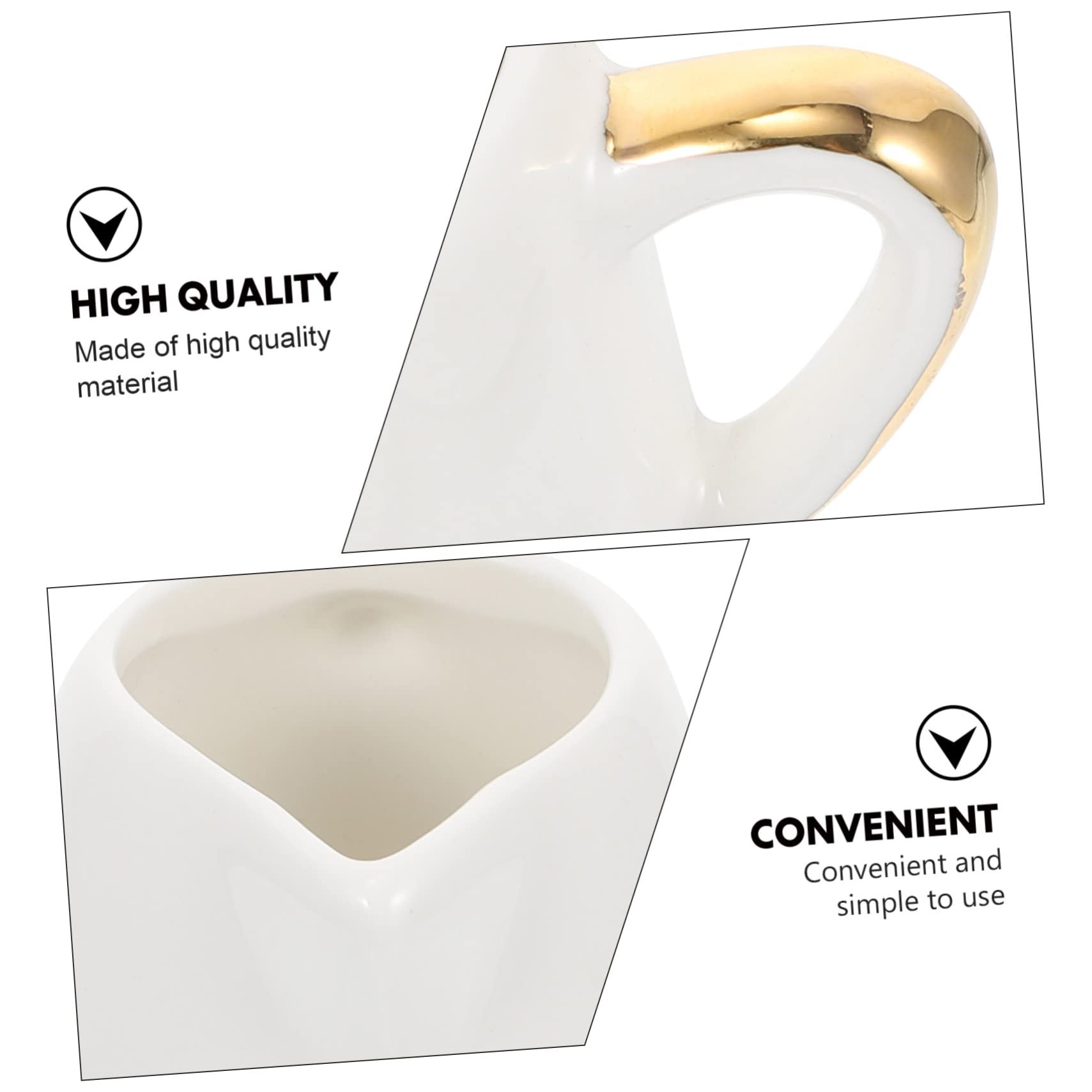 COLLBATH 1pc Milk Jug Cup Milk Kettle Cup Milk Cup Coffee Cup Easy to Clean Milk Jug Coffee Creamer Espresso Cup Sauce Jug Vintage Coffee Mugs Tea Cup Sauce Holder Milk Jar Ceramics White