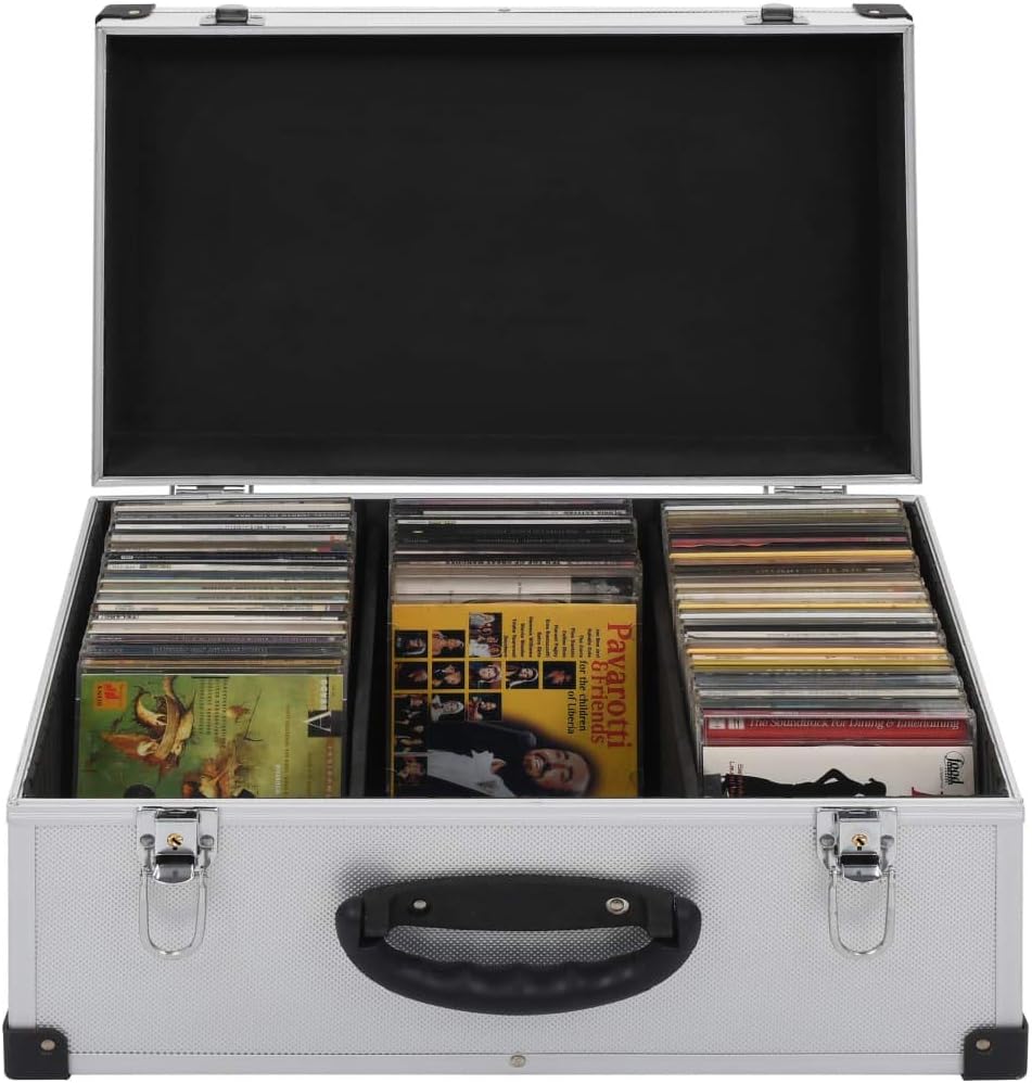 Fest-night Aluminium CD Flight Case DVD Storage Box for 60 CDs/Disks ABS Silver