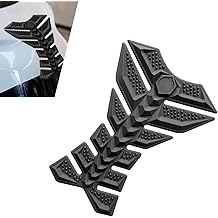 Motorcycle Tank Protector, 3D Stereo Rubber Fishbone Motorcycle Tank Pad, Anti-slip Fuel Protector Decal, Universal Decorative Accessories (Black)