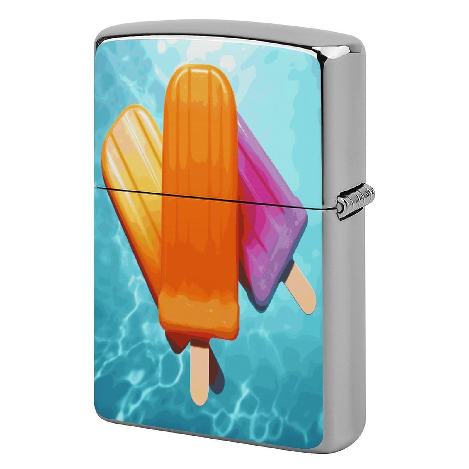 Btcowzrv Style Ice Popsicles Metal Lighter Case Sleeve Cover Holder