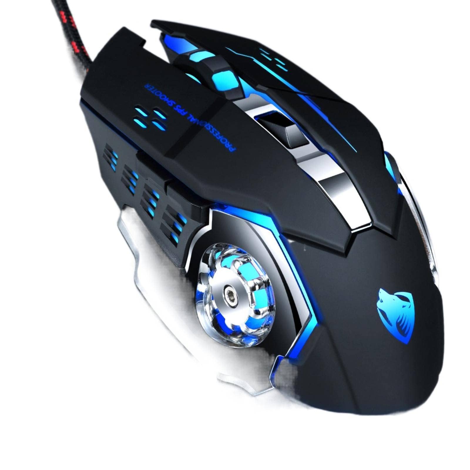 KBREE Wired USB Gaming Mouse Luminous Gaming Mechanical Mute Mouse