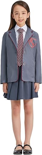 Weixu Disfraz de Roald Dahl de la película Matilda the Musical Cosplay Uniforme escolar con corbata, traje de fiesta de Halloween