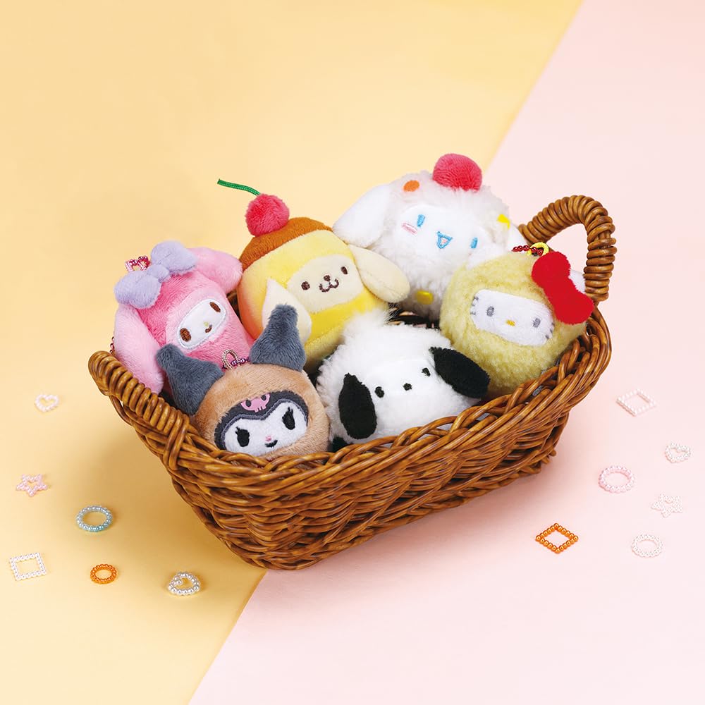 ポムポムプリン　ボールキーチェーン　マスコット　ぬいぐるみ ポムポムプリン サンリオ キャラクター キーホルダー ニコイチ