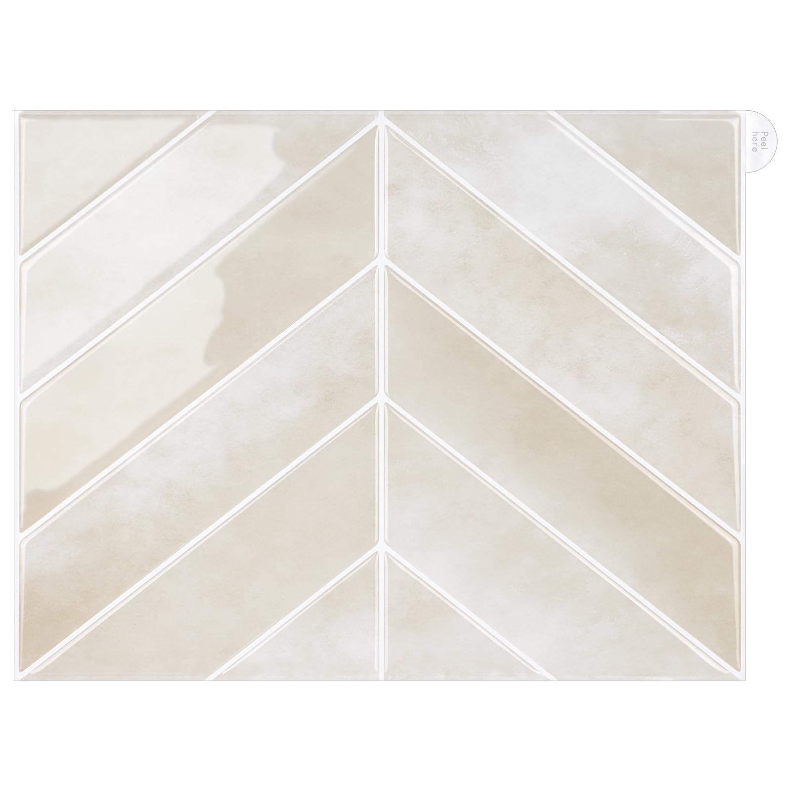 Stick Tiles Peel and Stick Backsplash of 11.4" X 9" - 3D Adhesive Peel and Stick Wall Tile for Kitchen, Bathroom, Living Room, etc. (5, Ivory Silk)-image-48