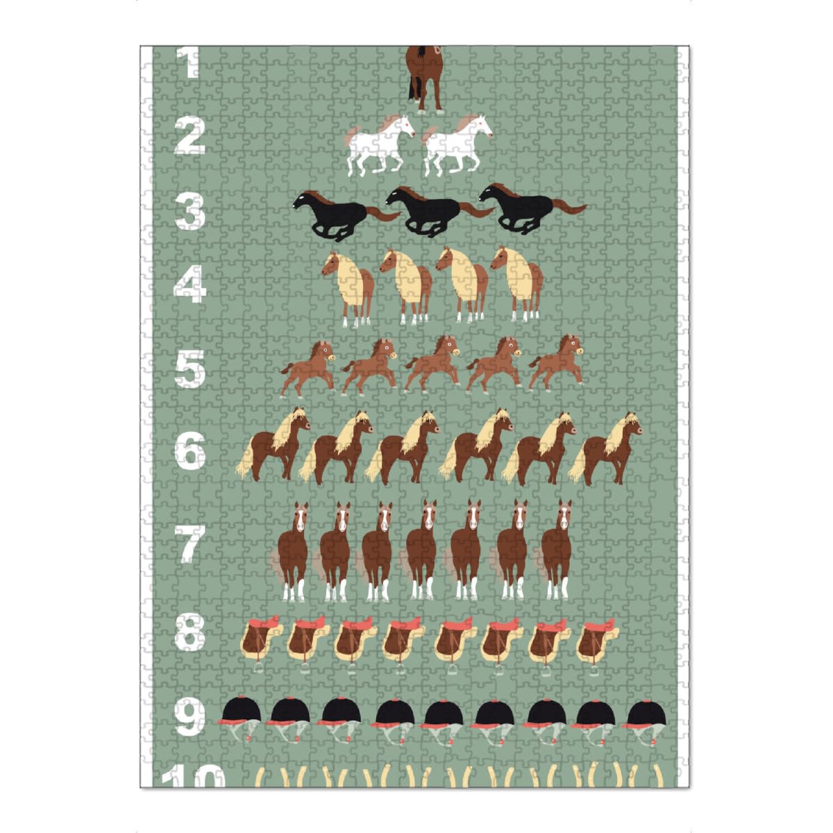 artboxONE-Puzzle XXL (1500 Teile) Für Kinder Pferde Zahlen Lernen für Kinder - Puzzle Pferde 10 ab 3