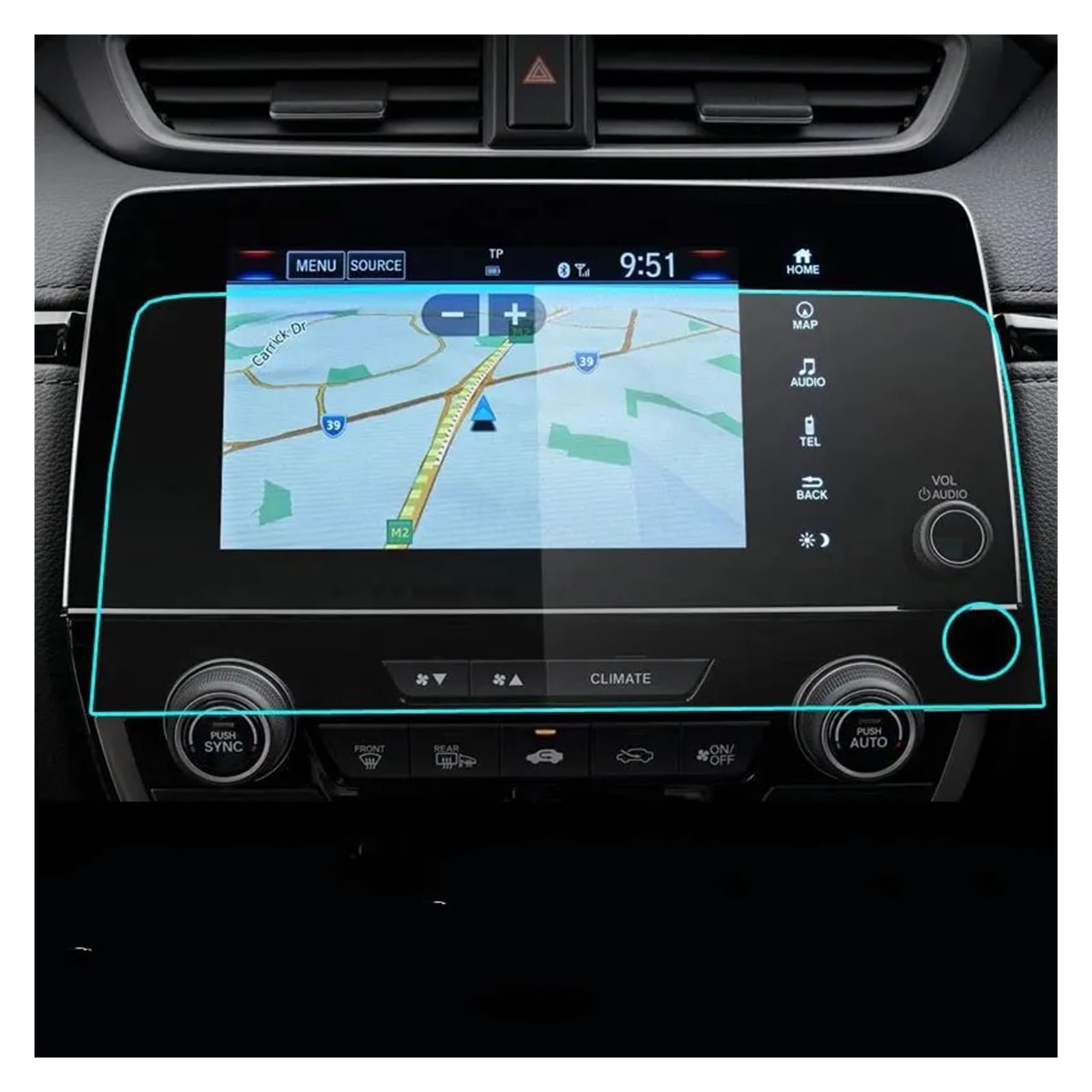 Osłona ekranu nawigacji samochodowej do CRV 2021 samochodowa nawigacja GPS ekran LCD odporny na zarysowania szkło hartowane ochronne