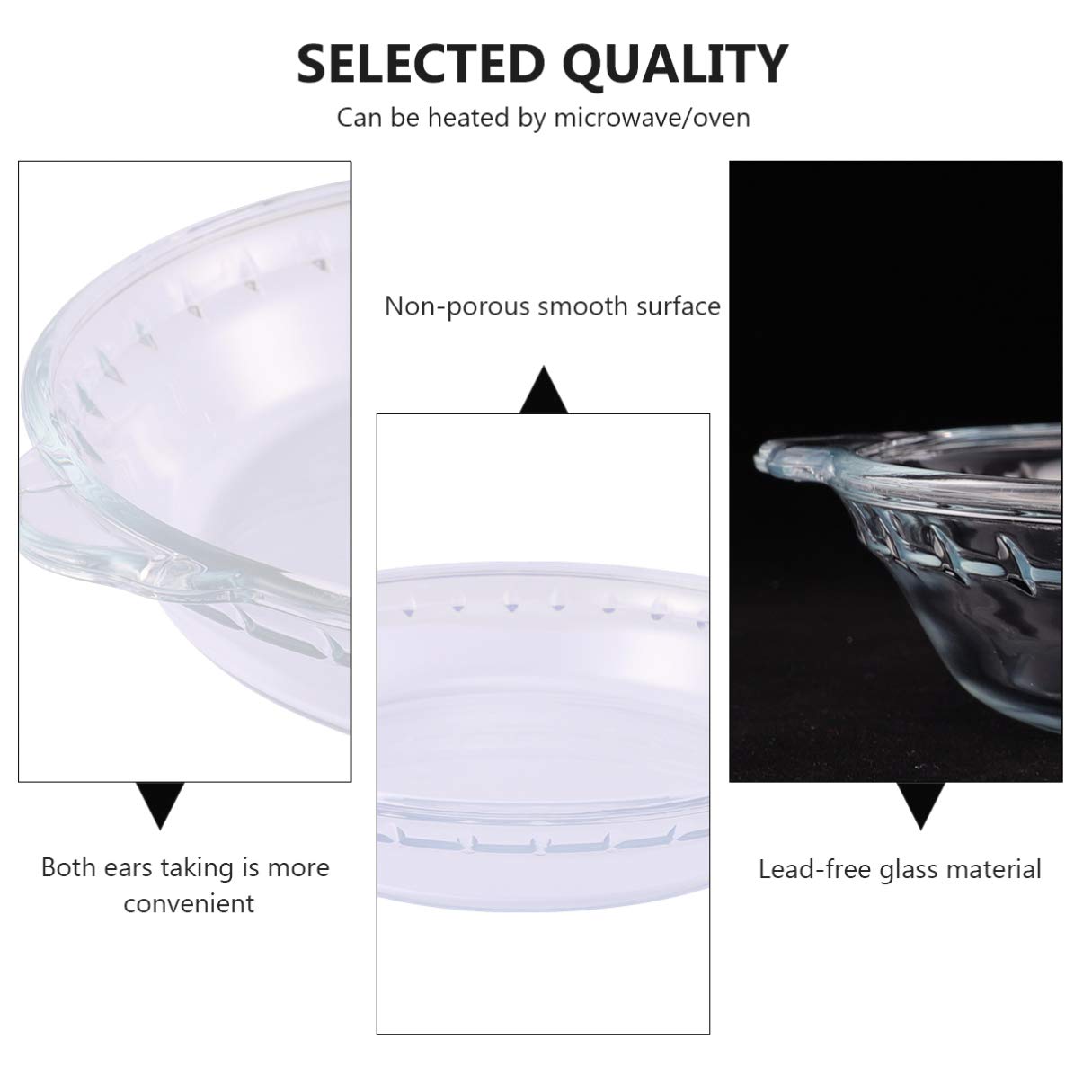 Portionsteller, Unterteilte Essteller, Der Diät-Kontrollteller, Pizzaform aus Glas, Kuchenform Glas: Wiederverwendbare Kuchenbackplatten mit Griffen, Transparente runde Backform