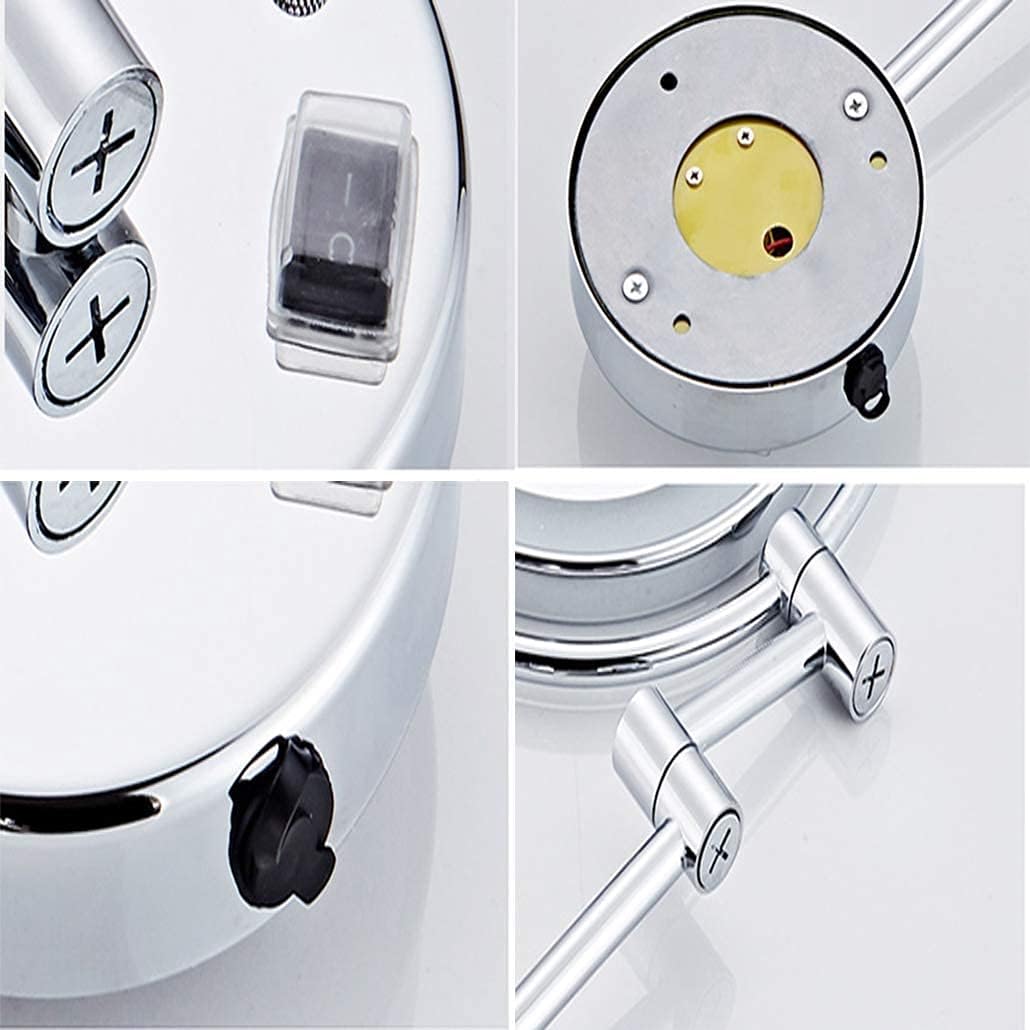 Wall Mirror with Lights,Folding,360°Swivel and Extendable,Used in Bathrooms,Hotels,Spas and Beauty Salons (Color : Silver, Size : Plug Models 5X) (Silver Hardwire 10x) image 2