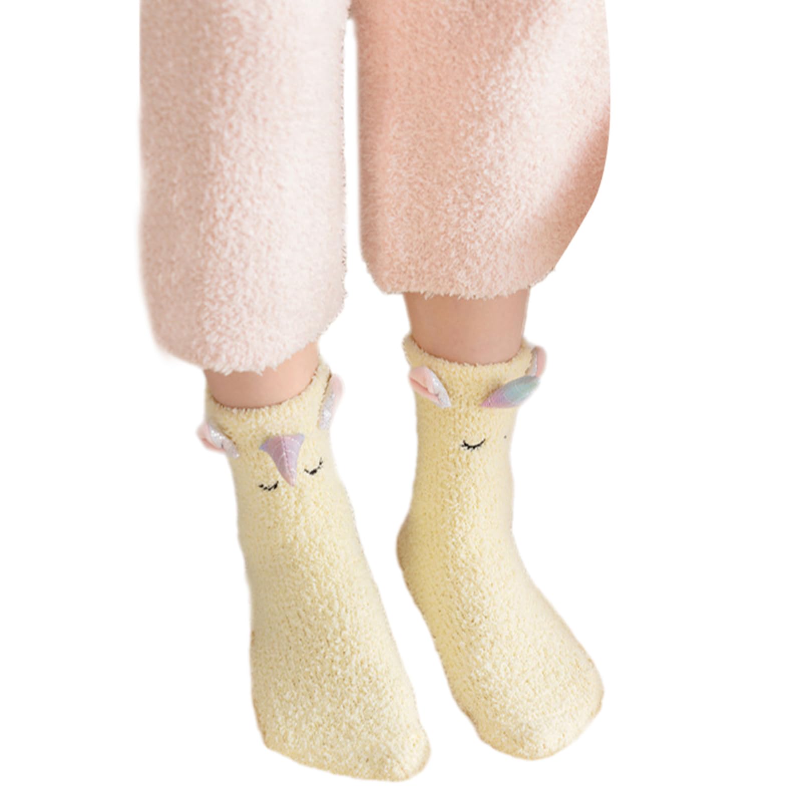Firstxiu Unisex Infant Yellow Warm Thick Socks Baby Ankle Socks For Toddler Infants Children Kids Child Unicorns Pattern Soft Breathable Toddler Unicorns